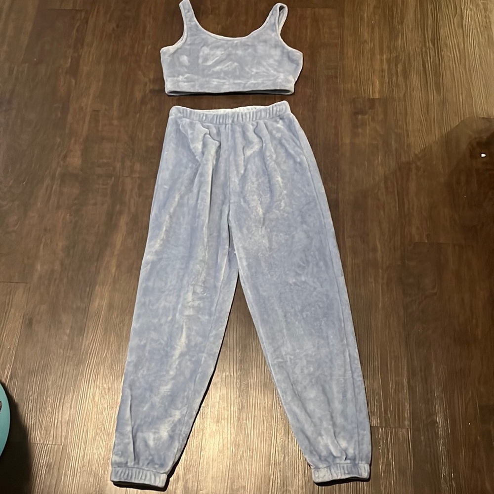 Light blue Shein velour set